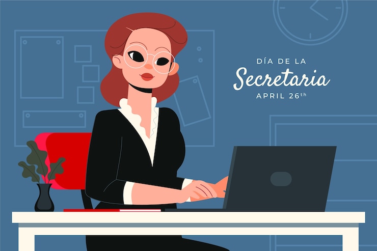 Vettore gratuito illustrazione piatta per la celebrazione del giorno del segretario