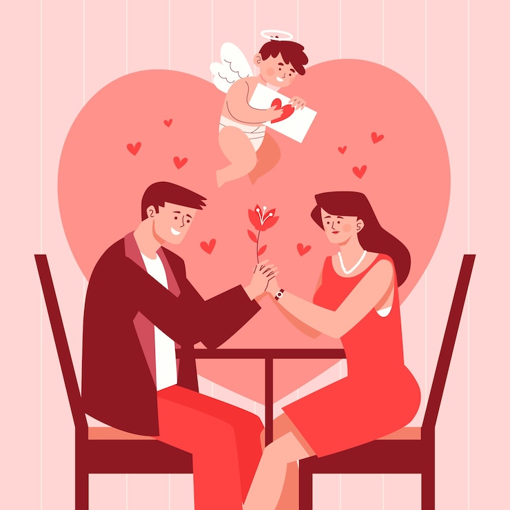 Vettore gratuito illustrazione piatta per la celebrazione del giorno di san valentino