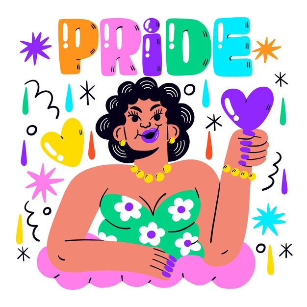 Illustrazione piatta per la celebrazione del mese dell'orgoglio lgbtqi