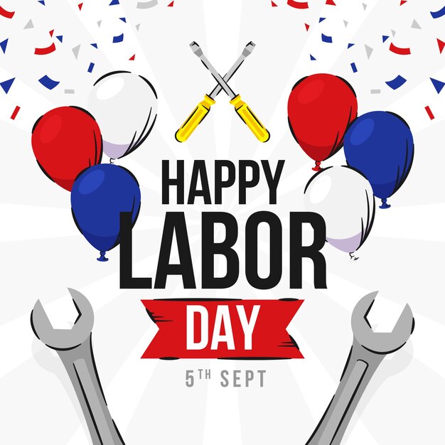 Illustrazione piatta per la celebrazione della festa del lavoro