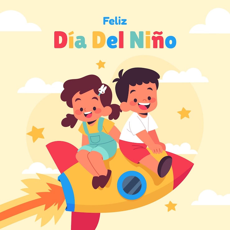 Vettore gratuito illustrazione piatta per la celebrazione della giornata dei bambini in spagnolo