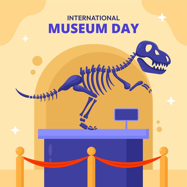 Illustrazione piatta per la celebrazione della giornata internazionale dei musei