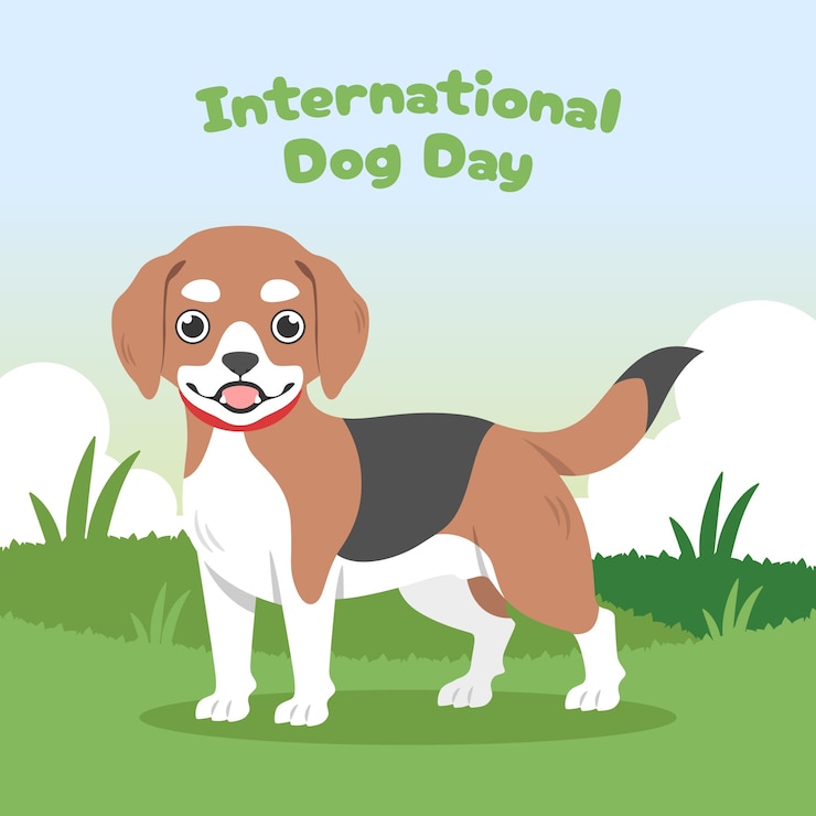 Vettore gratuito illustrazione piatta per la celebrazione della giornata internazionale del cane