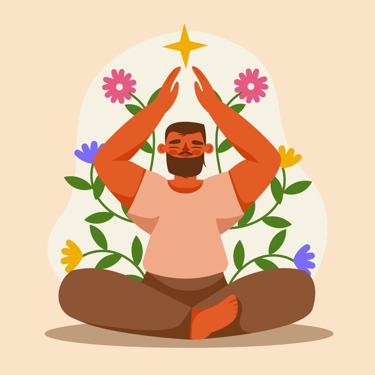 Vettore gratuito illustrazione piatta per la celebrazione della giornata internazionale dello yoga