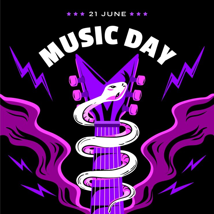 Vettore gratuito illustrazione piatta per la celebrazione della giornata mondiale della musica