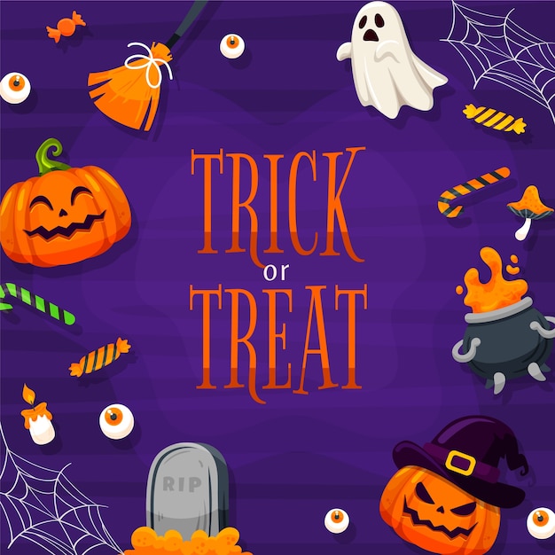 Illustrazione piatta per la celebrazione della stagione di halloween