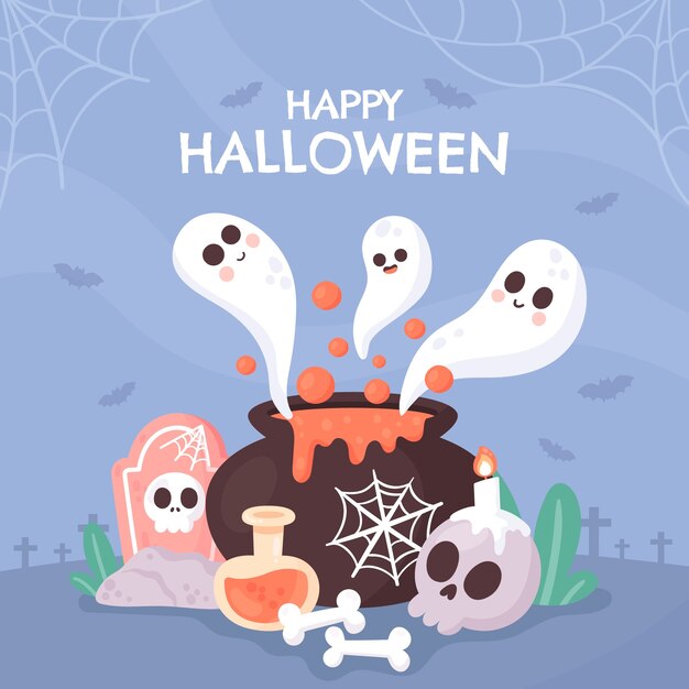 Illustrazione piatta per la celebrazione di Halloween