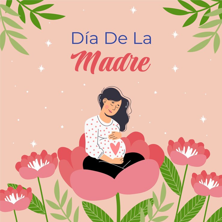 Vettore gratuito illustrazione piatta per la festa della mamma in spagnolo