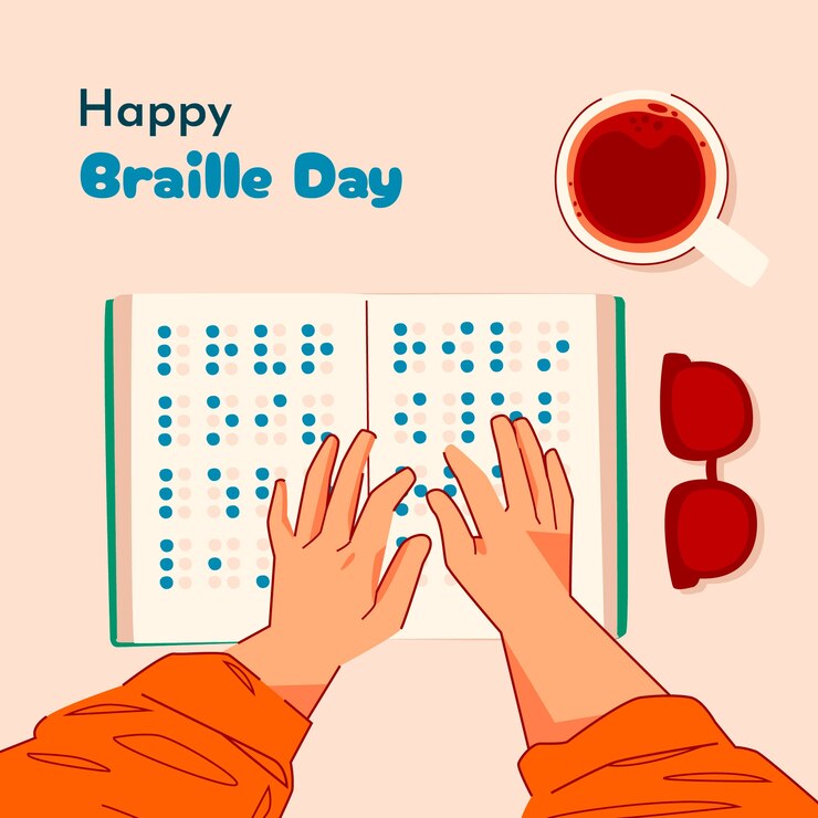 Vettore gratuito illustrazione piatta per la giornata mondiale del braille