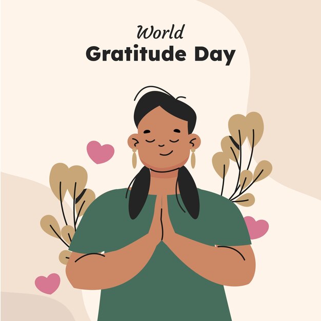 Illustrazione piatta per la giornata mondiale della gratitudine