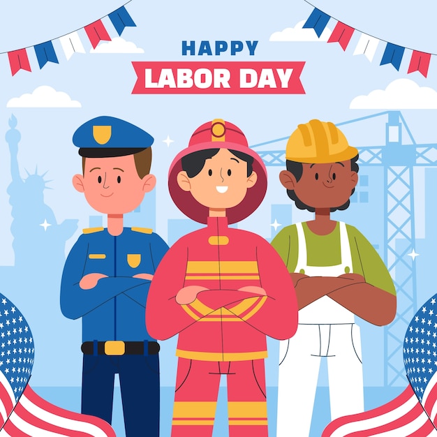 Illustrazione piatta per la nostra celebrazione del giorno del lavoro