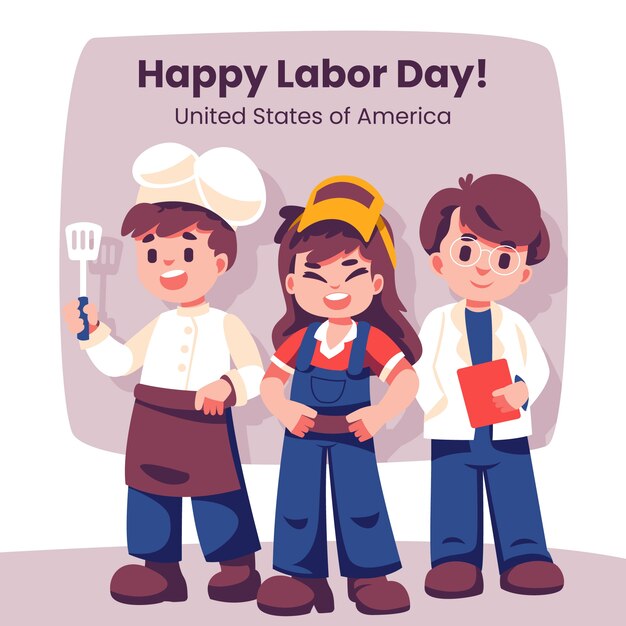 Illustrazione piatta per noi festa del lavoro