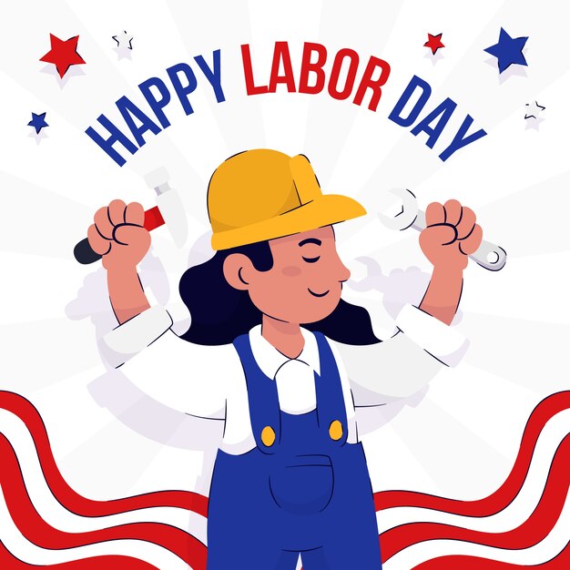 Illustrazione piatta per noi festa del lavoro