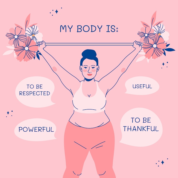 Vettore gratuito illustrazione positiva del corpo disegnata a mano