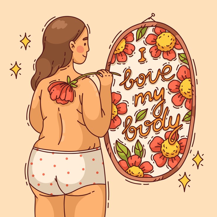 Vettore gratuito illustrazione positiva del corpo disegnata a mano