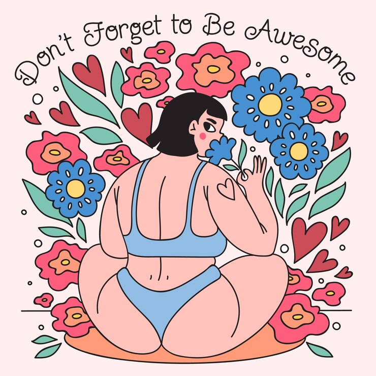 Vettore gratuito illustrazione positiva del corpo disegnata a mano