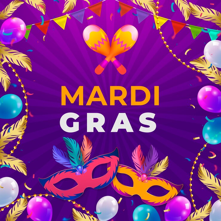 Vettore gratuito illustrazione realistica del mardi gras fest