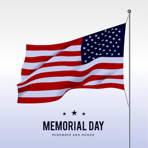 Illustrazione realistica del memorial day degli Stati Uniti