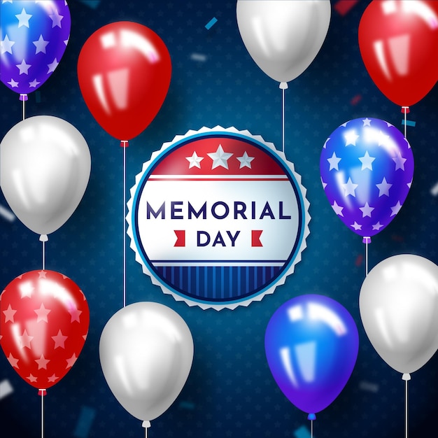 Illustrazione realistica del memorial day degli Stati Uniti