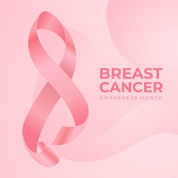 Illustrazione realistica del mese di consapevolezza del cancro al seno
