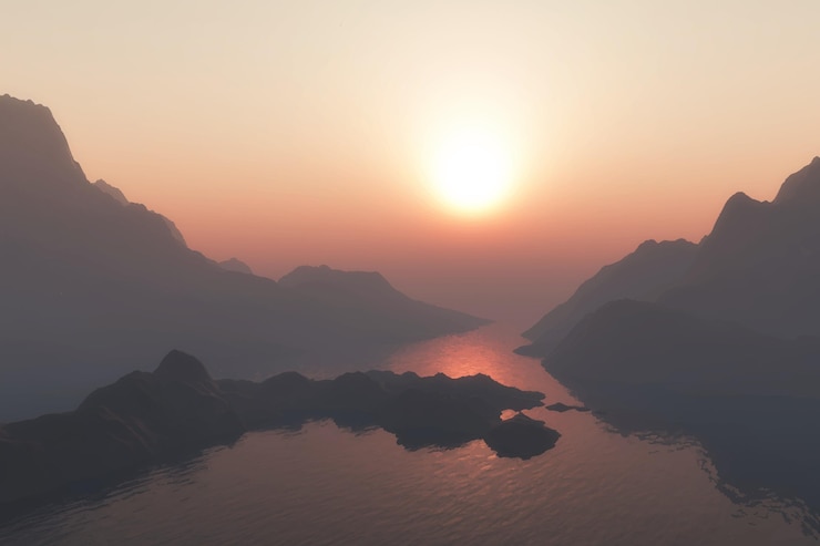 Vettore gratuito illustrazione realistica del paesaggio di montagna
