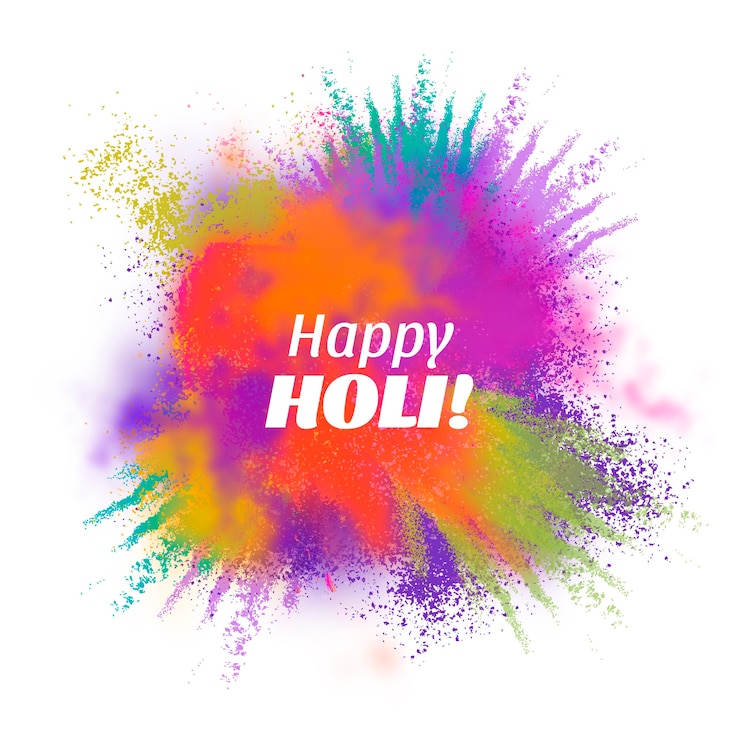 Vettore gratuito illustrazione realistica dell'esplosione di polvere di holi