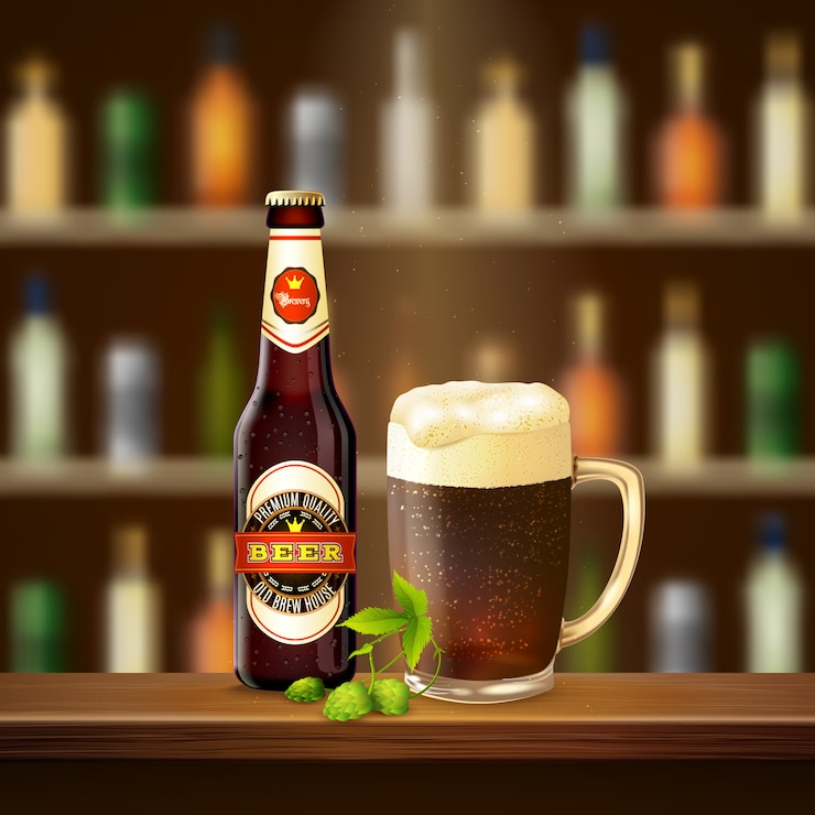 Vettore gratuito illustrazione realistica della birra