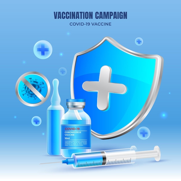 Illustrazione realistica della campagna di vaccinazione