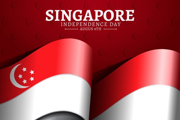 Illustrazione realistica della festa nazionale di Singapore