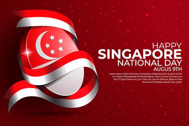 Illustrazione realistica della festa nazionale di Singapore