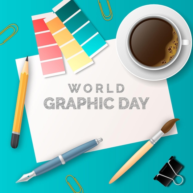 Illustrazione realistica della giornata della grafica mondiale