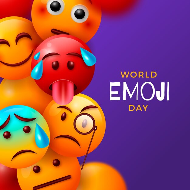 Illustrazione realistica della giornata mondiale delle emoji