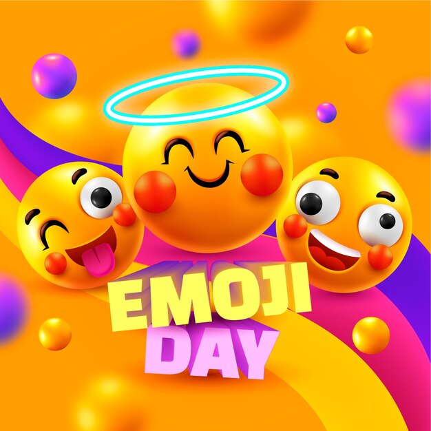 Illustrazione realistica della giornata mondiale delle emoji