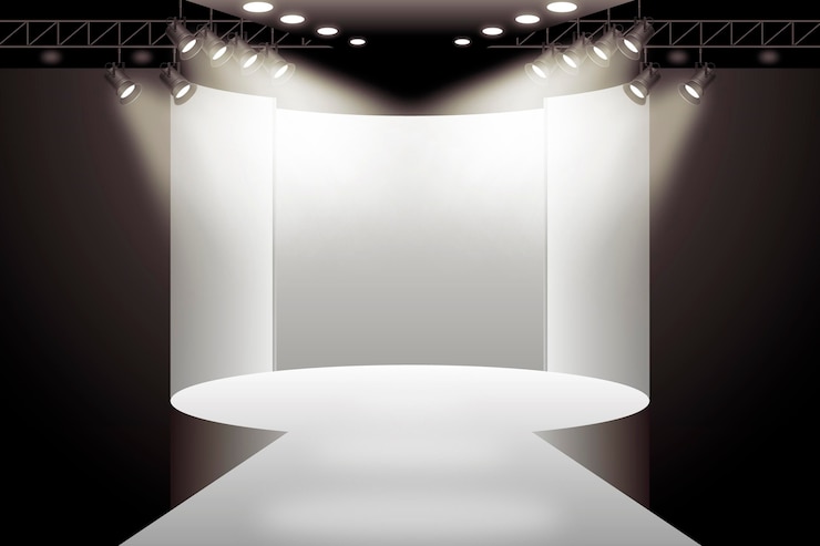 Vettore gratuito illustrazione realistica della pista di moda