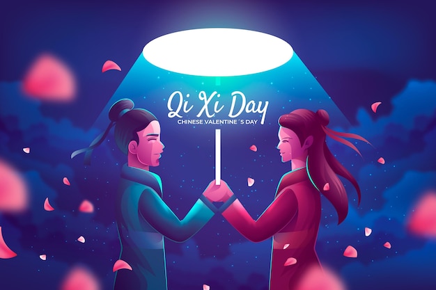 Illustrazione realistica di qi xi day