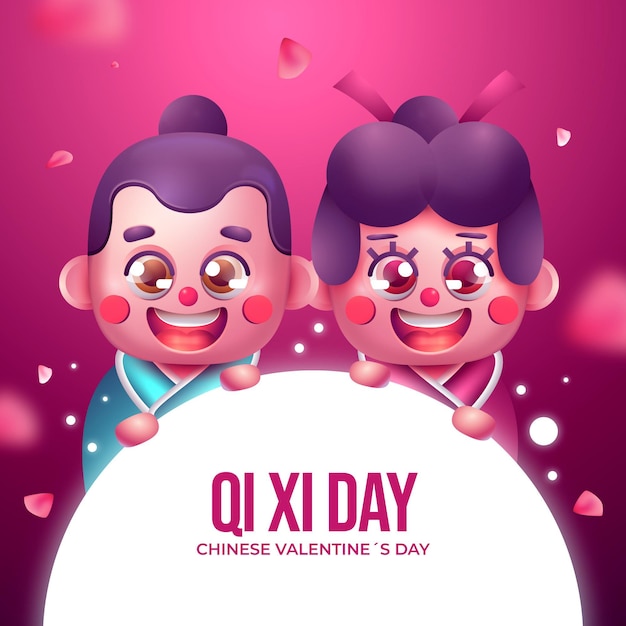 Illustrazione realistica di qi xi day