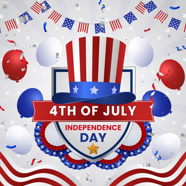 Illustrazione sfumata per la celebrazione americana del 4 luglio