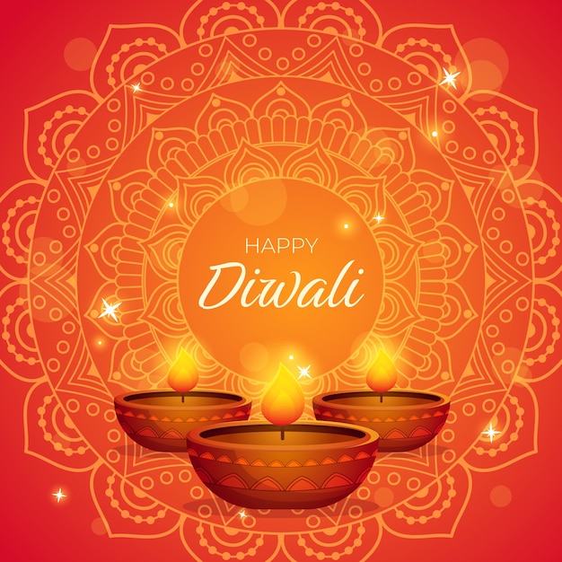 Illustrazione sfumata per la celebrazione del diwali