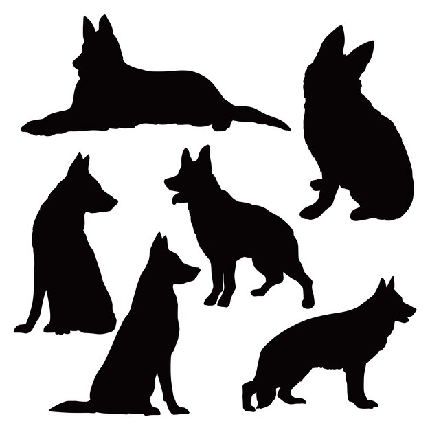 Illustrazione stabilita della siluetta degli animali disegnati a mano