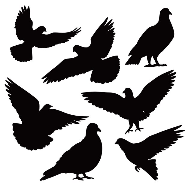 Illustrazione stabilita della siluetta degli animali disegnati a mano