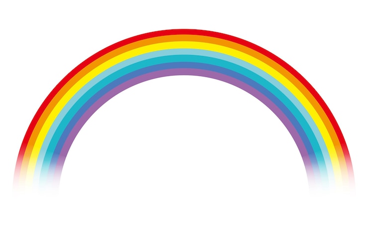 Vettore gratuito illustrazione variopinta dell'arcobaleno di vettore isolata su una priorità bassa bianca.