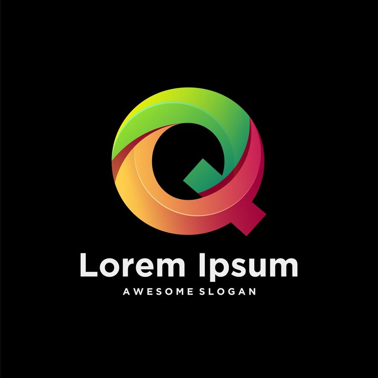 Vettore gratuito illustrazione variopinta di disegno di pendenza del logo della lettera