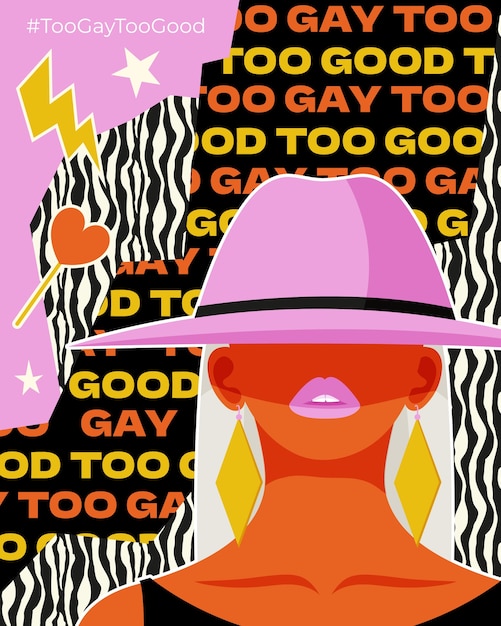 Illustrazione verticale piatta troppo gay troppo buona
