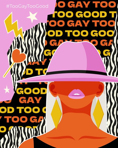 Illustrazione verticale piatta troppo gay troppo buona