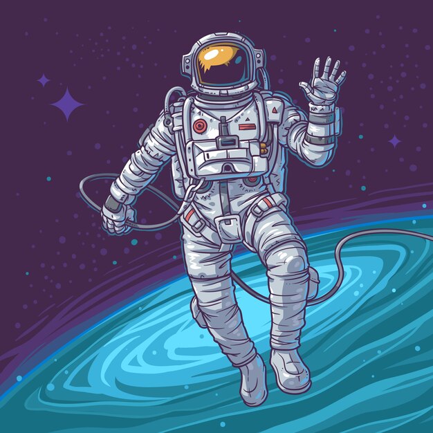 Illustrazione vettoriale cosmonauta