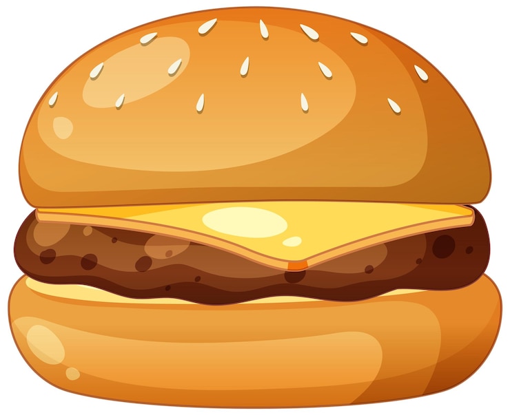 Vettore gratuito illustrazione vettoriale del cheeseburger