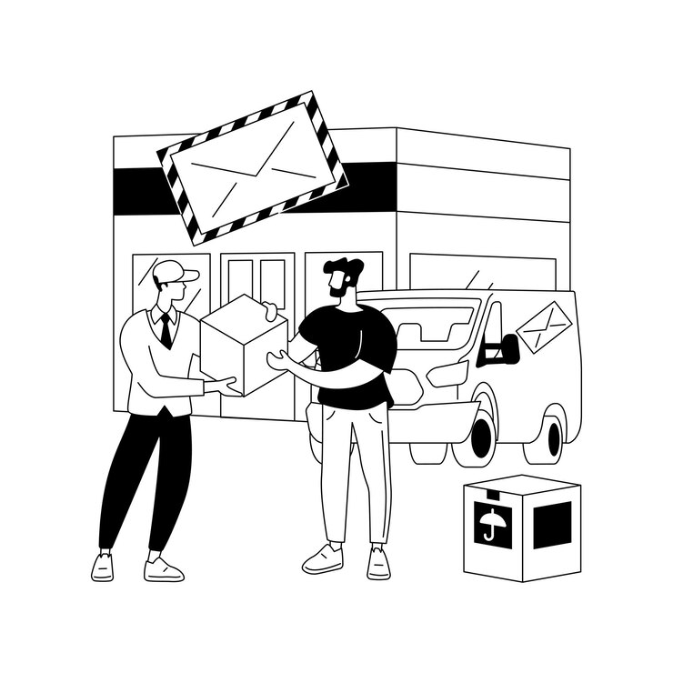 Vettore gratuito illustrazione vettoriale del concetto astratto dell'ufficio postale
