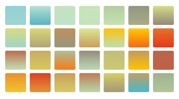 Illustrazione vettoriale del grande set di gradienti di colori caldi colorati