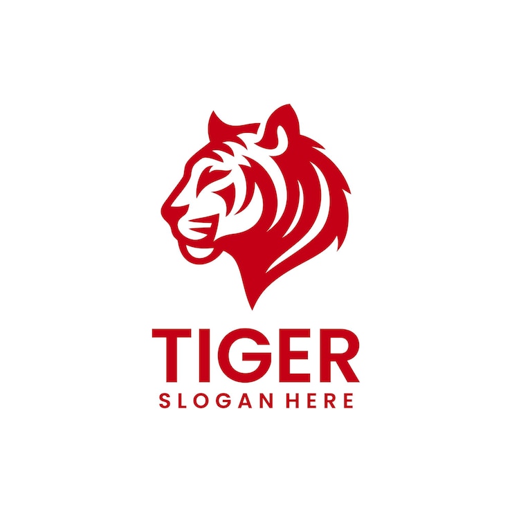 Vettore gratuito illustrazione vettoriale del logo della silhouette della tigre