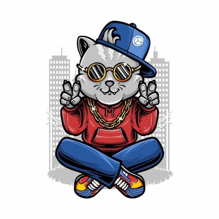 Vettore gratuito illustrazione vettoriale del personaggio del gatto carino